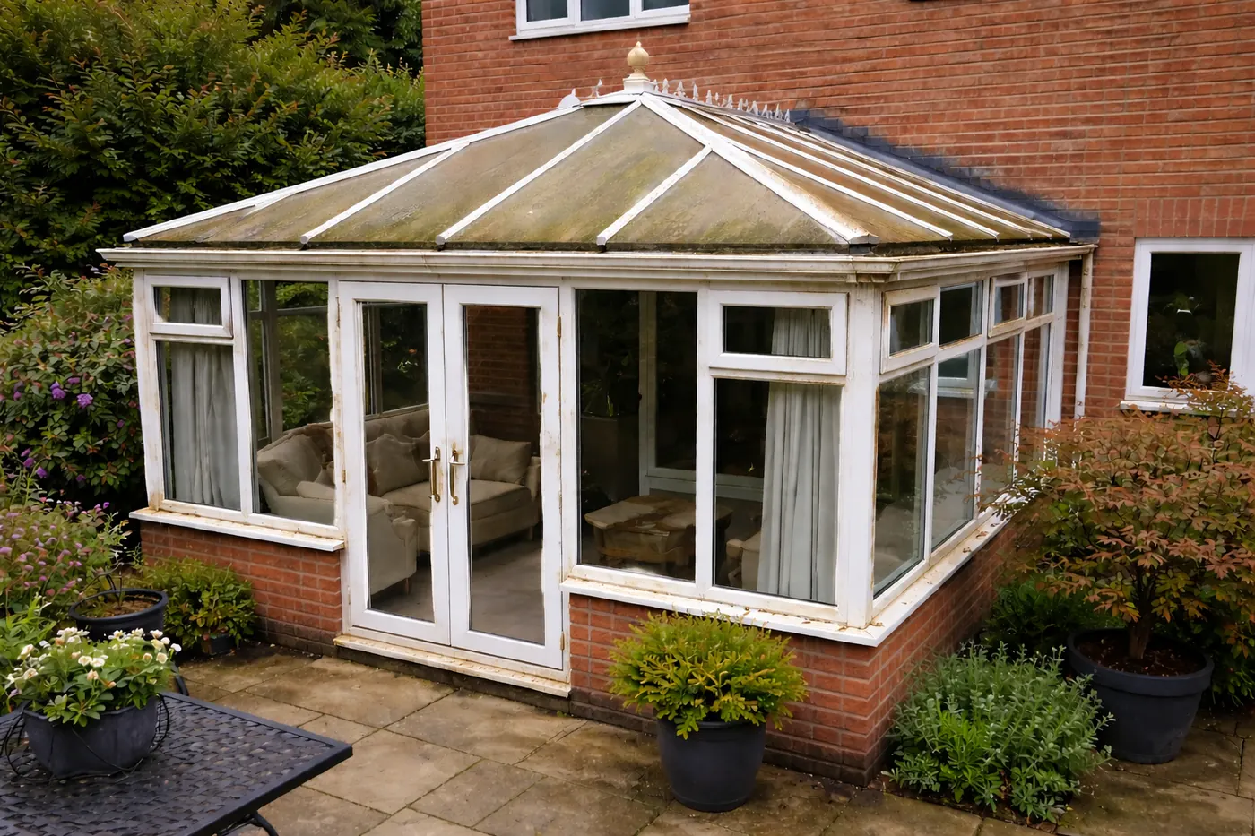 Before conservatory cleaning